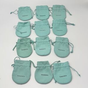 Tiffany & Co. Set of 12 Soft Drawstring Jewelry Pouches Tiffany Blue Pouch